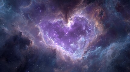 Fototapeta premium Heart shaped nebula in space