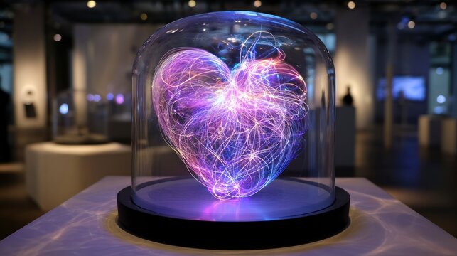 Heart shaped display illuminated art