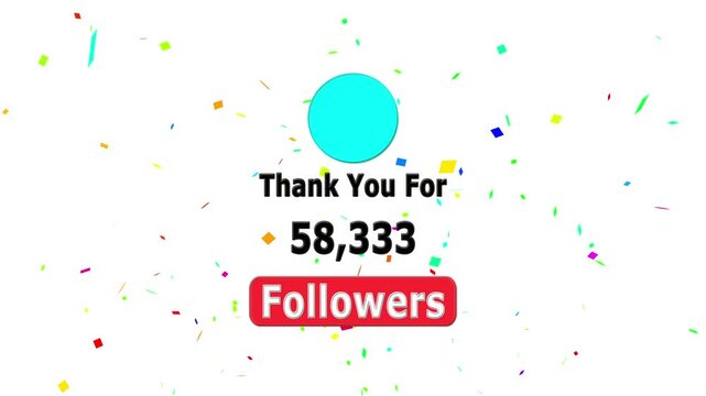Thank you for 70000 followers. Celebrate with your fans ,Congratulations Social media 70k followers counting notification icon animation on alpha channel, Incoming followers counting notification.