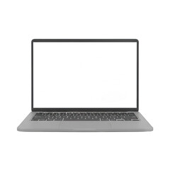 Silver Laptop Computer Displaying Glitched Digital Graphics With Abstract Corrupted Data On Screen With Transparent Background