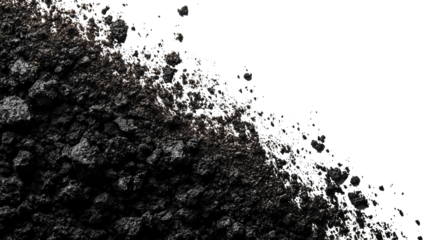 Granular dark matter fragments against a black void, abstract rocky texture
