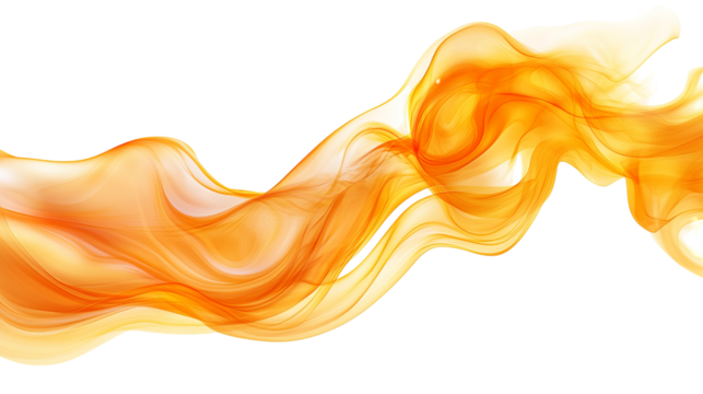 Swirling, fiery abstract rendered in shades of orange and yellow, isolated on black