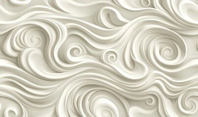 Stylish and modern minimalist seamless white wave texture pattern background with monochromatic color scheme. Abstract White Wave Forms