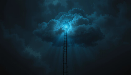 Ladder Ascending to a Bright Cloud Mystery