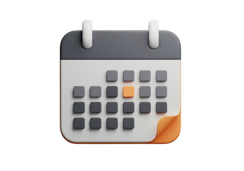 3d illustration of calendar icon with a marked date isolated on transparent background. 3d calendar icon with highlighted date for planning and scheduling visuals