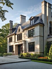 Naklejka premium Grand French Chateau House Exterior.