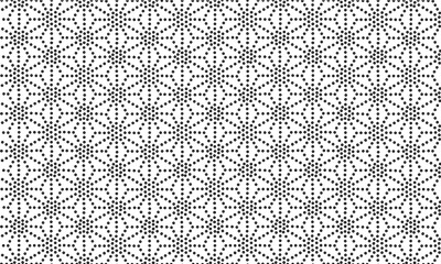 モノクロのパンチングメタル麻の葉模様　ベクター