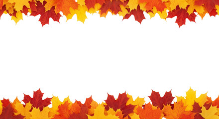 Autumn Maple Leaf Border Frame for Thanksgiving Fall Season Greeting Cards Website Banners