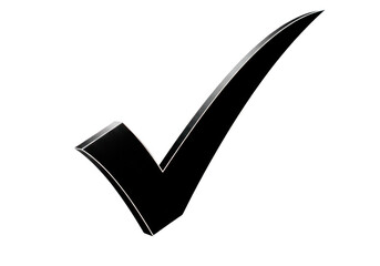 Hand drawn white check mark symbol isolated on transparent background