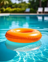 Buoyant ring in blue pool