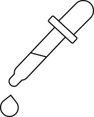 Cosmetic dropper icon with liquid for serum or essential oil isolated on transparent background.
