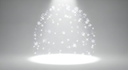 Capture the magic of the winter season with this stunning spotlight of falling snowflakes for your holiday designs and winter promotions