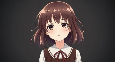 Anime Girl: A captivating depiction of an anime girl, with charming facial features, expressive eyes, and a fashionable outfit. The art style and presentation are visually appealing.