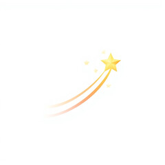 Obraz premium Shining Shooting Star with Golden Trail Vector Illustration on White Background
