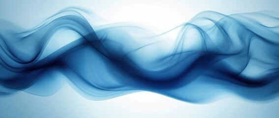 Abstract flowing blue waves over a light gradient background creating a dynamic and smooth visual effect