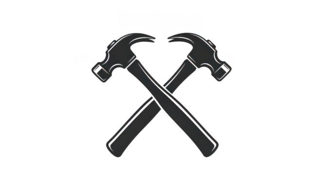 Crossed Claw Hammers Icon With Neon Outline On Black