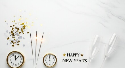 Celebrate new beginnings and dazzling memories with sparkling sparklers and champagne flutes on New Years Eve