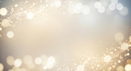 Elegant golden bokeh background with soft glowing lights and dreamy curves for festive designs and invitations