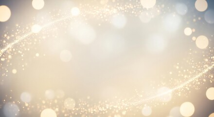 Elegant golden glitter sparkles and bokeh lights swirling gently create a festive magical background for your brand
