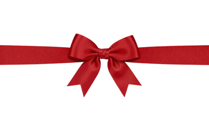 Elegant Red Ribbon Bow A Festive Decoration for Gifts and Celebrations, Isolated on White