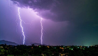 Lightning Storm over Trees