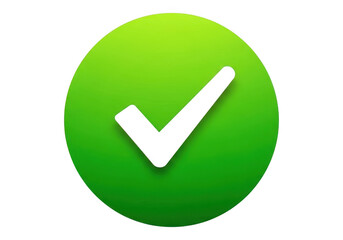 Green check mark icon isolated on transparent background