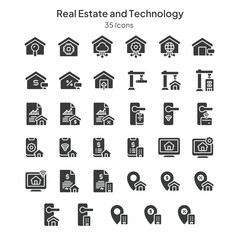 icons collection about real estate and it is related technology
