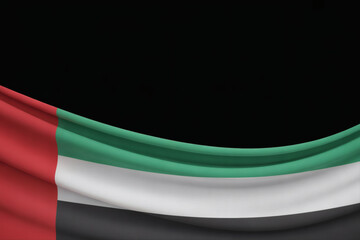 Elegant United Arab Emirates flag gracefully waving, perfect for national pride, cultural events, and patriotic celebrations