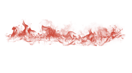 Crimson red abstract paint smudge with rough textured edges and a subtle gradient effect, isolated on black.