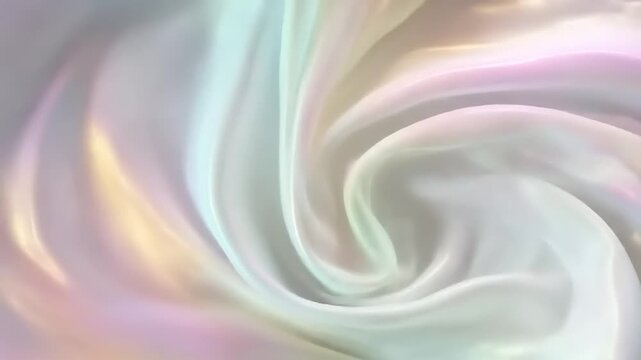 A vibrant, smooth fabric texture with a soft, iridescent glow displays a spectrum of pastel hues.