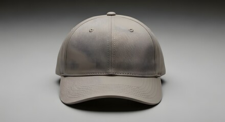 Obraz premium Minimalist Baseball Cap Mockup Front View on Gray Background