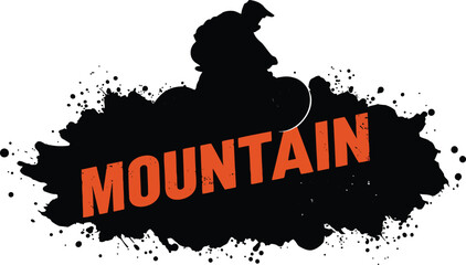 Bold mountain grunge text logo graphic design artistic splatter vector