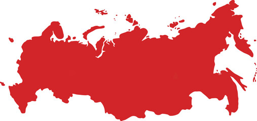 Russia map silhouette red vector abstract patriotism geography travel tourism vector