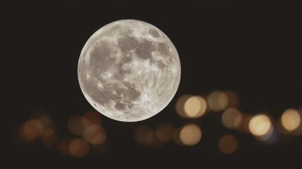 Obraz premium Bright Full Moon at Night
