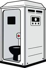 Portable toilet unit outdoor event facility sanitation hygiene vector
