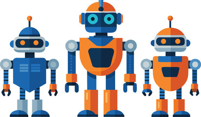 Cool robots team up for fun adventures, futuristic tech toys ready to inspire creativity and imagination in exciting science fiction stories