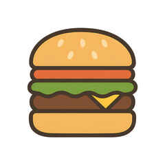 Flat cartoon hamburger icon background design graphic style fun concept