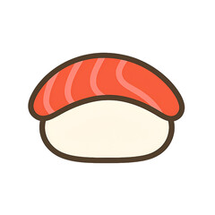 Cartoon flat sushi salmon rice icon background design graphic concept simple view