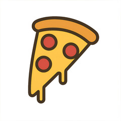 Cartoon flat pizza slice icon background graphic design concept fun environment