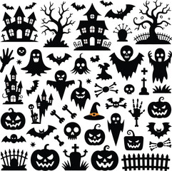 “Spooky Night: Halloween Silhouette Collection”