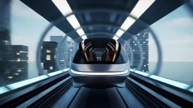 Futuristic Hyperloop Transportation Concept
