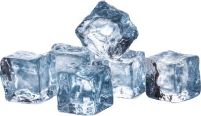Clear ice cube frozen block cold crystal transparent macro isolated studio