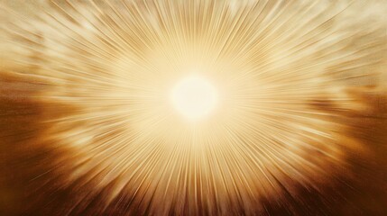 Fototapeta premium bright sun with radial golden light beams radiating outward through a sky filled with soft clouds evoking warmth and energy
