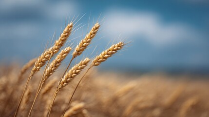 Fototapeta premium Wheat harvesting process rural fields agriculture photography nature scene close-up view growth and sustainability