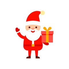 santa claus with gift box
