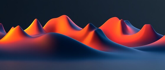 Obraz premium Abstract landscape mountains colorful glowing peaks high resolution photo