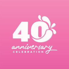 40 Years Anniversary Number Vector Design Template Illustration Collection