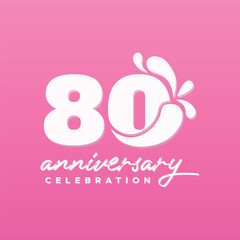 80 Years Anniversary Number Vector Design Template Illustration Collection