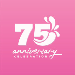 75 Years Anniversary Number Vector Design Template Illustration Collection