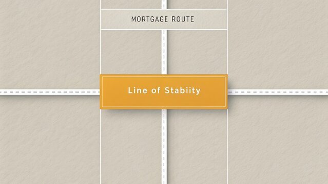 Mortgage Route Concept Illustration with Line of Stability for Financial Planning and Investment Analysis